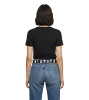 MISFITS Punk Band Belt for Men and Women with Sewn-On Lettering and Buckle with Patch, Casual Belt BT109172MIS, Black/White