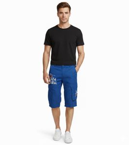 FQ1924 Mael Bermuda Cargo Casual da Uomo, Pantaloni Estivi in ​​Cotone 21900196 181018 Blu