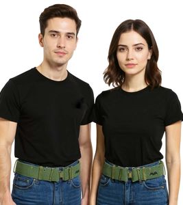 Ceinture en tissu ANGELS & AIRWAVES Rock Band pour homme et femme, taille unique, 109 cm, style militaire, ceinture décontractée, BT107924ANG, kaki