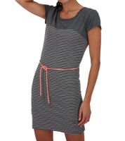 ALIFE AND KICKIN ClarissaAK B - Abito estivo da donna con coulisse in vita tono su tono, miniabito, abito in cotone, 58427169 Grigio