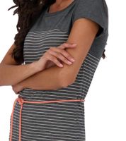 ALIFE AND KICKIN ClarissaAK B - Abito estivo da donna con coulisse in vita tono su tono, miniabito, abito in cotone, 58427169 Grigio