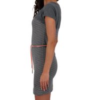 ALIFE AND KICKIN ClarissaAK B - Abito estivo da donna con coulisse in vita tono su tono, miniabito, abito in cotone, 58427169 Grigio