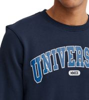 Suéter 11 PROJECT Davin para hombre con estampado UNIVERSITY en la parte delantera, sudadera de algodón, 20715943 194024, azul oscuro