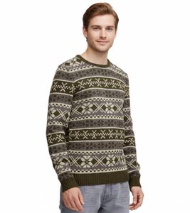 11 PROJECT PRPasco Men's Wool-Blend Knit Sweater, Long-Sleeved Shirt, 20716671, 190414, Blue/White/Black