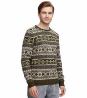Suéter de punto de mezcla de lana 11 PROJECT PRPasco para hombre, camisa de manga larga, 20716671, 190414, azul/blanco/negro