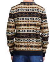 Suéter de punto de mezcla de lana 11 PROJECT PRPasco para hombre, camisa de manga larga, 20716671 194024 Blanco/Azul Marino/Beige