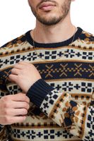 Suéter de punto de mezcla de lana 11 PROJECT PRPasco para hombre, camisa de manga larga, 20716671 194024 Blanco/Azul Marino/Beige
