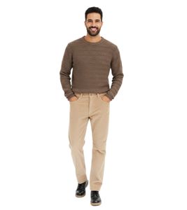 Pantaloni da uomo in velluto a coste termico Relaxed Fit con fodera in flanella, pantaloni da lavoro, pantaloni in cotone, 972195 Beige