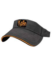 Korn Unisex Visor Cap Metal Band with Embroidered Logo Cotton Cap Fan Hat 1134KRN Gray