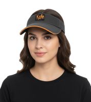 Korn Unisex Visor Cap Metal Band with Embroidered Logo Cotton Cap Fan Hat 1134KRN Gray