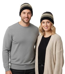 Trust Co Unisex Crochet Winter Hat, Soft Knit Hat with Stripes, Cotton Hat, 7312GUY Navy/White/Green