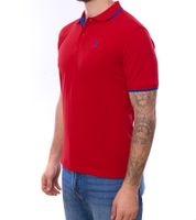 U.S. POLO ASSN. Polo da uomo, camicia basic, camicia in cotone, camicia a maniche corte in giallo o rosso con dettagli blu