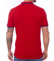 U.S. POLO ASSN. Polo da uomo, camicia basic, camicia in cotone, camicia a maniche corte in giallo o rosso con dettagli blu