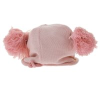 Piggy Beanie Hat for Teenagers with Pompoms and a Cute Face on the Front BE170080PLW Pink