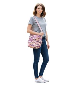 RAMONES Rock Band Shoulder Bag with Adjustable Strap MB81358RAM Camouflage Pink