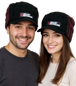 Velvet Revolver Unisex Peaked Beanie with Lettering, Casual Hat, KC101466VLR, Black/Red