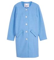 Abrigo de mujer sostenible, chaqueta premamá, chaqueta bouclé 912560 azul claro