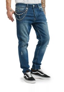 2Y Premium Destroyed Tapered Denim blau