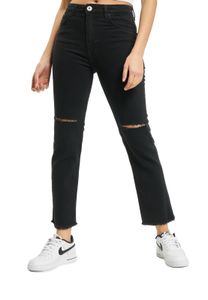 Jean mom noir effet usé de qualité supérieure pour femme, 2 ans