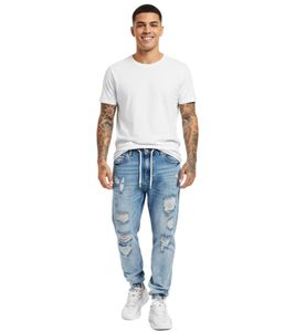 Jeans anti-fit con lacci risvoltati vsct Noah, blu stoned