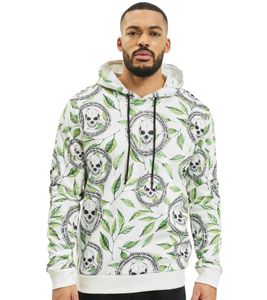 Felpa con cappuccio vsct Skull X Leaf bianca