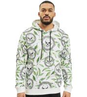Felpa con cappuccio vsct Skull X Leaf bianca