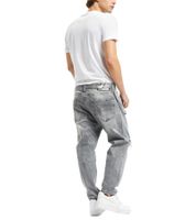 Jean Carrot Quinn pour homme 2Y Premium, effet usé, en coton avec chaînette, gris