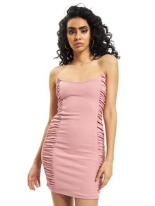 Miniabito Missguided in scuba crepe rosa con volant laterali