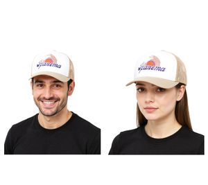 DWD Studioz Unisex Ipanema Trucker Cap with Large Embroidery Summer Cap for Women or Men Light Beige