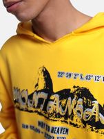DWD Studioz Men's Sugar Loaf Oversized Hoodie, Yellow Cotton Hoodie