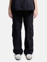 Pantalon cargo unisexe DWD Studioz Sao Paulo pour femme ou homme, en jean avec grandes poches sur les jambes, noir