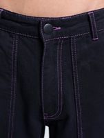 Pantalon cargo unisexe DWD Studioz Sao Paulo pour femme ou homme, en jean avec grandes poches sur les jambes, noir