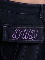 Pantalon cargo unisexe DWD Studioz Sao Paulo pour femme ou homme, en jean avec grandes poches sur les jambes, noir