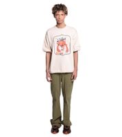 DWD Studioz Ipanema Men's Round Neck T-Shirt with Large Front Print, Beige Cotton T-Shirt