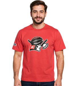 European League Of Football Helvetic Guards Herren T-Shirt mit großem Frontprint Baumwoll-Shirt Tomate Rot