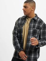 Sik Silk T-Shirt mit Logo auf der Rückseite im Used-Look und Karomuster, schwarz