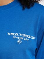 The Couture Club Season Logo Entspanntes Baumwoll-T-Shirt Blau