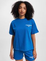 The Couture Club Season Logo Entspanntes Baumwoll-T-Shirt Blau