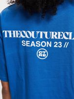 The Couture Club Season Logo Entspanntes Baumwoll-T-Shirt Blau