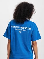 The Couture Club Season Logo Entspanntes Baumwoll-T-Shirt Blau