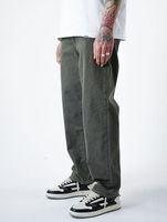 UNEFFECTED Basic Free Cut Wide Loose Fit Jeans khaki