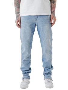 UNEFFECTED Pocket Ripped Loose Fit Jeans light blue