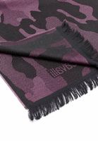 Elegante bufanda Roberto Cavalli para hombre y mujer, pura lana, WOV06600003-02374, negro/rojo