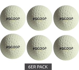 Pack de 6 pelotas de hockey SCOOP X-Treme con diseño de hoyuelos, equipamiento deportivo, NL266447, color blanco