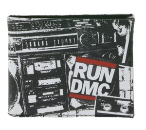 RUN DMC Stilvolle Band-Brieftasche mit auffälligen Motiv Gothic-Style LW112063DMC Schwarz/Rot/Weiß
