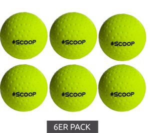Juego de 6 pelotas de hockey SCOOP X-Treme con diseño de hoyuelos, equipamiento deportivo, NI266446, amarillo neón