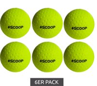 Juego de 6 pelotas de hockey SCOOP X-Treme con diseño de hoyuelos, equipamiento deportivo, NI266446, amarillo neón
