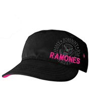 Ramones Women's Punk Rock Band Cotton Cap in a Military Cut with a Slightly Curved Fit FC103418RAM Black