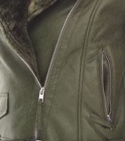 Damen Biker-Jacke Übergangs-Jacke mit Reverskragen Kunstleder-Jacke 923116 Grün