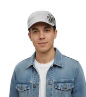 Casquette unisexe en coton The Red Jumpsuit Apparatus, coupe militaire légèrement incurvée, FC110856RJA, blanche